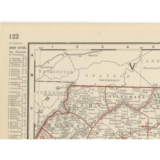 Antique Map of North Carolina The Tar Heel State by Ran McNally, 1899 For Sale - Image 6 of 12