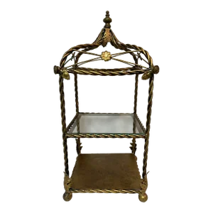 Early 20th Century Gold Regency Two Shelves Patisserie Stand Display