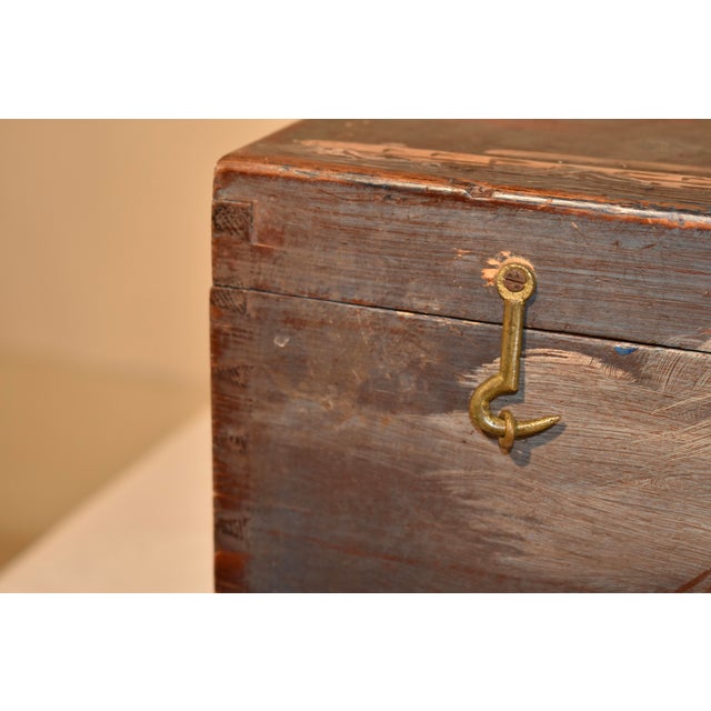 !9th Century Pine Box With Hand-Painted Decoration For Sale - Image 11 of 12
