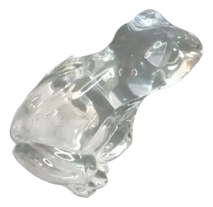 Bohemia Czech Clear Glass Frog Figurine