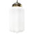 Vintage White Opaline Glass and Brass Pendant Lamp For Sale