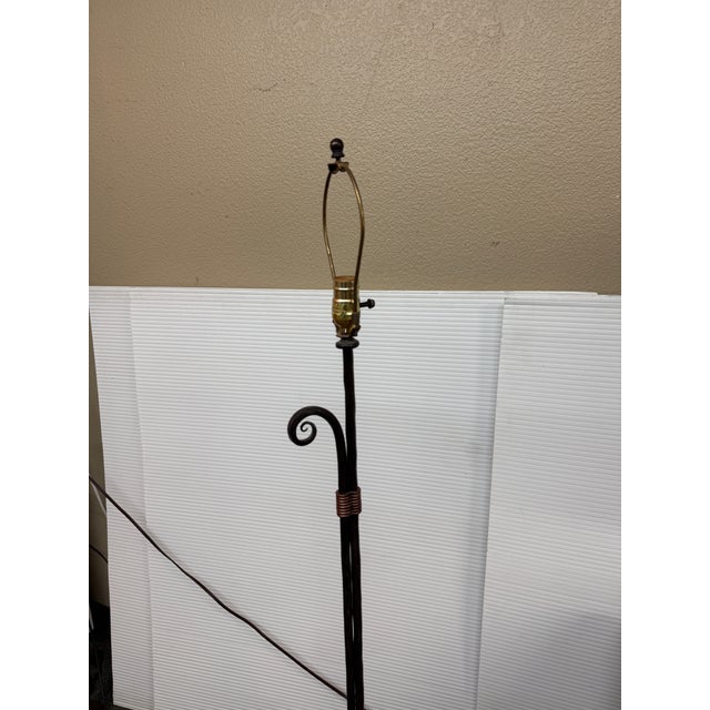 Rustic Fritz Scholder Handmade Copper + Iron Floor Lamp For Sale - Image 3 of 12