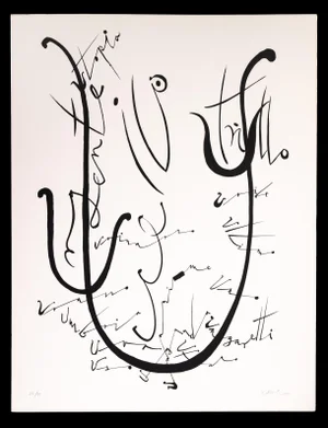 Rafael Alberti, Letter U, Original Lithograph, 1972