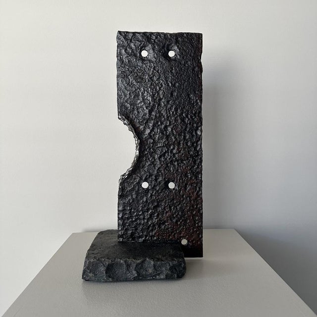 Brutalist Iron & Stone Sculpture, in Flawless conditions. Designed from 2000