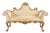 Italian Antique Gilt Carved Upholstered Bench With Floral Fabric For Sale