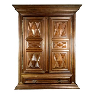 Louis XIII Burgundian Cabinet with Diamond Points For Sale
