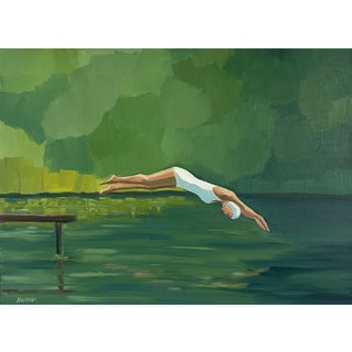 "Lake Dive" Original Oil Painting, by Jennifer Hohlfelder For Sale