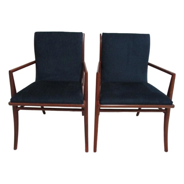 1990s Pair Bexley Heath for Widdicomb Teak Dining Room Armchairs Danish Modern For Sale