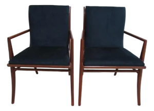 1990s Pair Bexley Heath for Widdicomb Teak Dining Room Armchairs Danish Modern