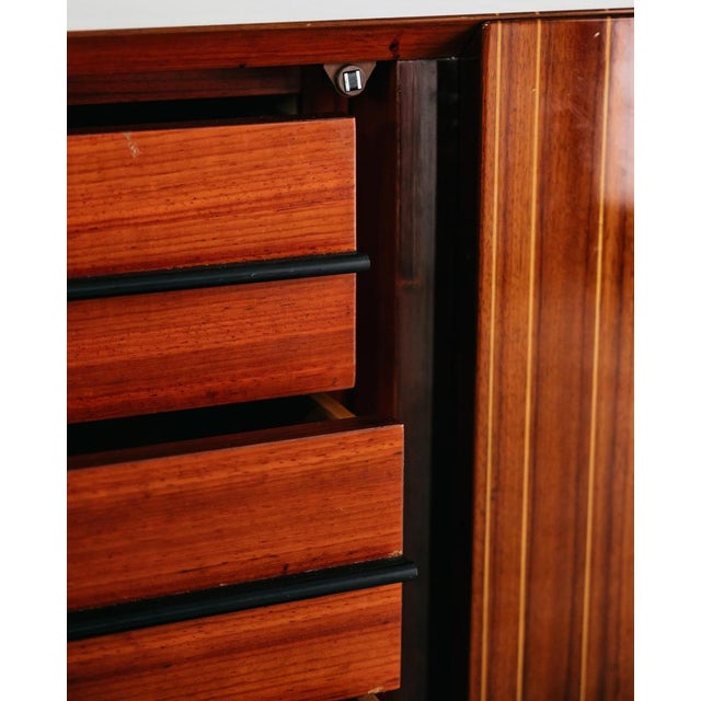 Mid-Century Lacquered Sideboard in Rosewood Zebrawood, 1970s For Sale - Image 6 of 13