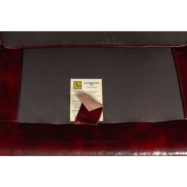 Vintage Chippendale-Style Camelback Chesterfield Leather Sofa in Oxblood For Sale - Image 12 of 12