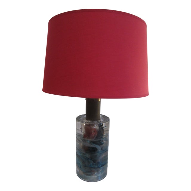 Large Mid-Century german Layered Glass Table Lamp from the Limburg Glassworks, 1960s For Sale