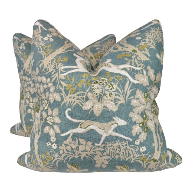Lee Jofa "Mille Fleur Print" 22" Pillows-a Pair For Sale