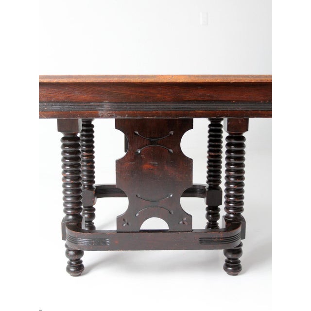 Antique Jacobean Revival Barley Twist Square Table For Sale - Image 13 of 18