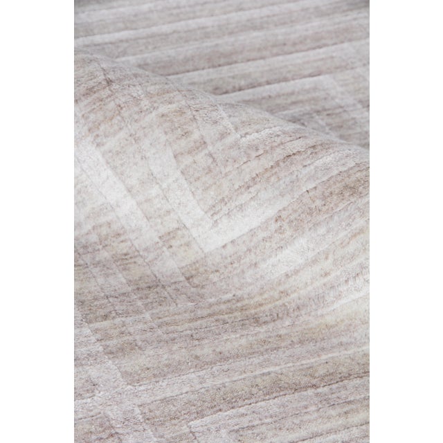 2020s Exquisite Rugs Chesterfield Hand Loom Bamboo Silk Light Beige - 10'x14' For Sale - Image 5 of 9