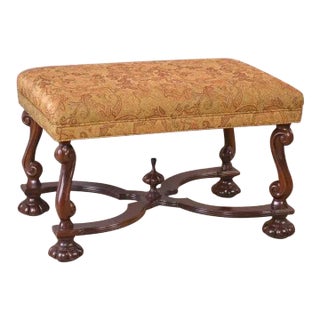 Late 20th Century Hickory Chair Bench With Stretcher Base For Sale
