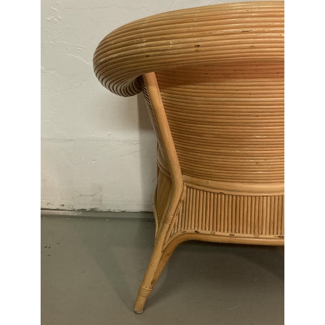 Khaki Rattan Armchair, 1980s For Sale - Image 8 of 18