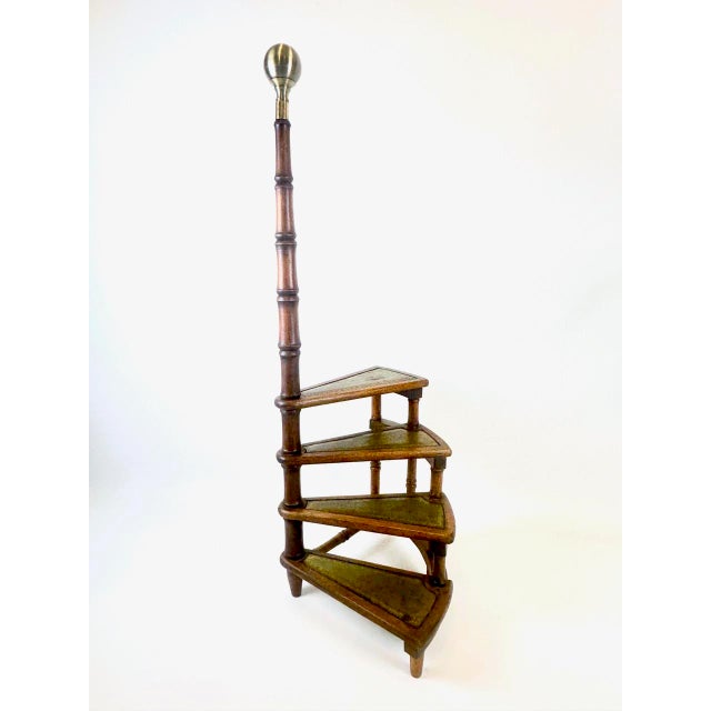 Victorian Mahogany and Leather Library Staircase, 19th Century For Sale - Image 18 of 18