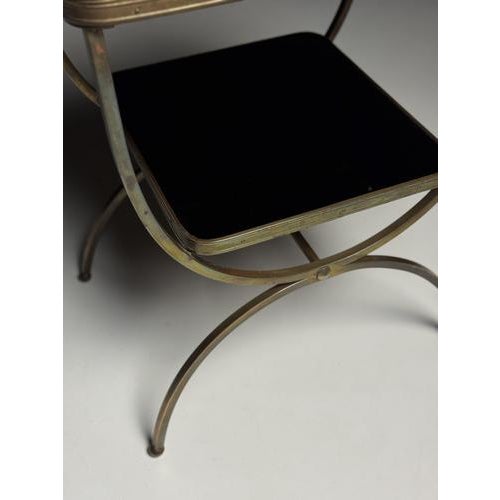 Mid-Century Side Table with Black Glass Tops For Sale - Image 9 of 14