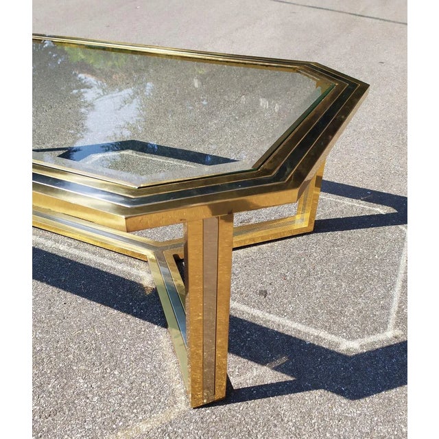 1970s Large Italian Brass Coffee Table, 1970s For Sale - Image 5 of 6