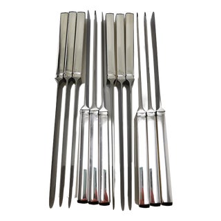 Silver Minerva Table Knives by V. Bizouard for Tetard, 1920s, Set of 12 For Sale