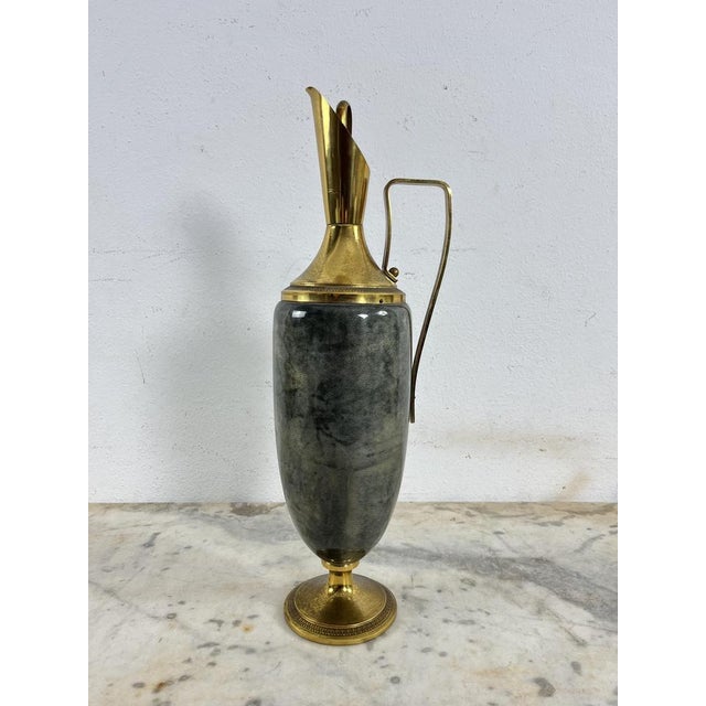 Mid-Century Parchment and Brass Jug attributed to Aldo Tura, 1950s For Sale - Image 9 of 9