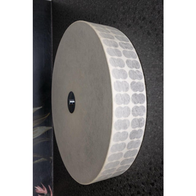 Large Mid-Century Modern Round White Cocoon Flush Mount from Goldkant Leuchten, 1960s For Sale - Image 12 of 18