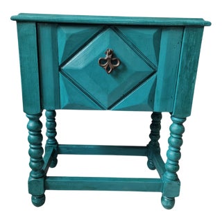 Turned Wood Side Table, 1960s For Sale