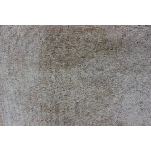 Antique Turkish Konya Area Rug in Gray & Soft Pink With Subtle Design 7'2 X 8'6 For Sale - Image 10 of 13