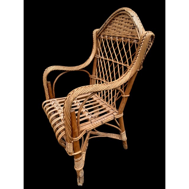 Children's Rattan Armchair, 1950s For Sale - Image 10 of 13