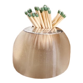 1899 Sterling Silver and Glass Match Striker For Sale