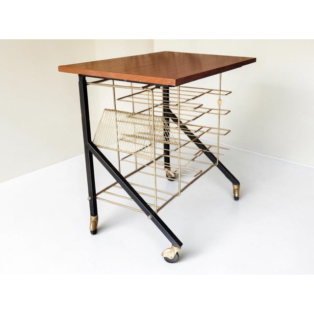 Vinyl Record Storage Side Table, 1960s For Sale - Image 12 of 12