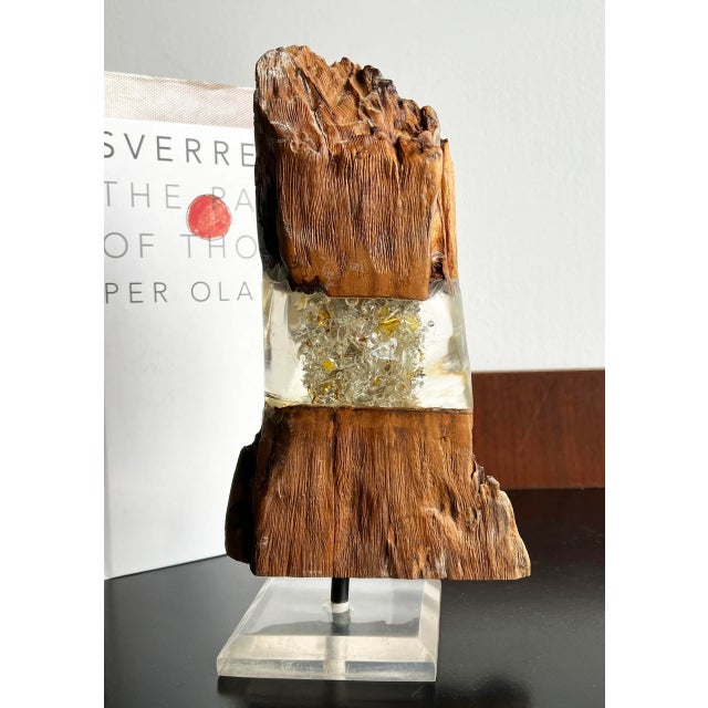 Wood Vintage Mid Century Wood & Lucite Organic Modern Table Sculpture For Sale - Image 7 of 9