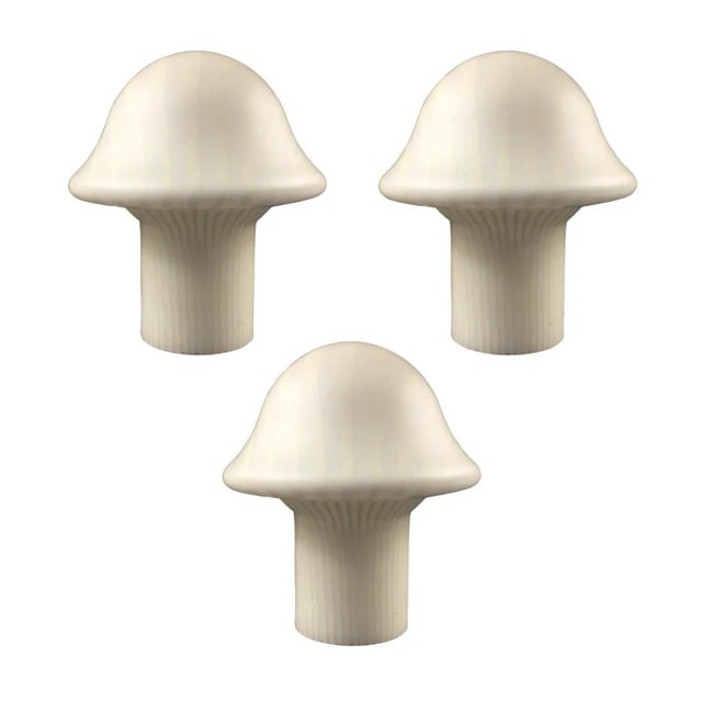 Stunning Space Age glass mushroom desk or table lamps from by Peill & Putzler (Germany, 1970s). Made of a single piece of...