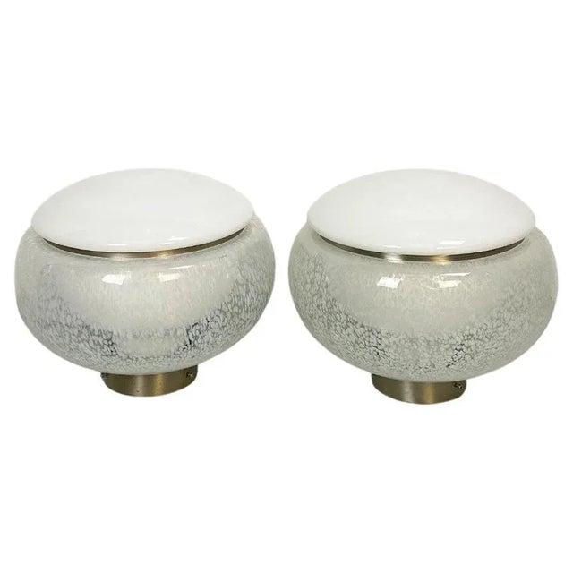 Mid-Century Italian Modern Murano Glass & Steel Table Lamps, 1960s, Set of 2 For Sale - Image 15 of 15