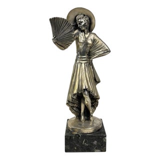 Figurative Metal Statue of Spring Woman, 1940s For Sale