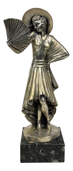 Figurative Metal Statue of Spring Woman, 1940s