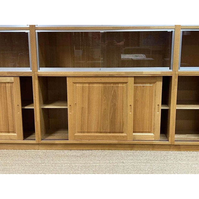 Wood Large Oak Display Cabinet with Sliding Doors, 1990s For Sale - Image 7 of 13