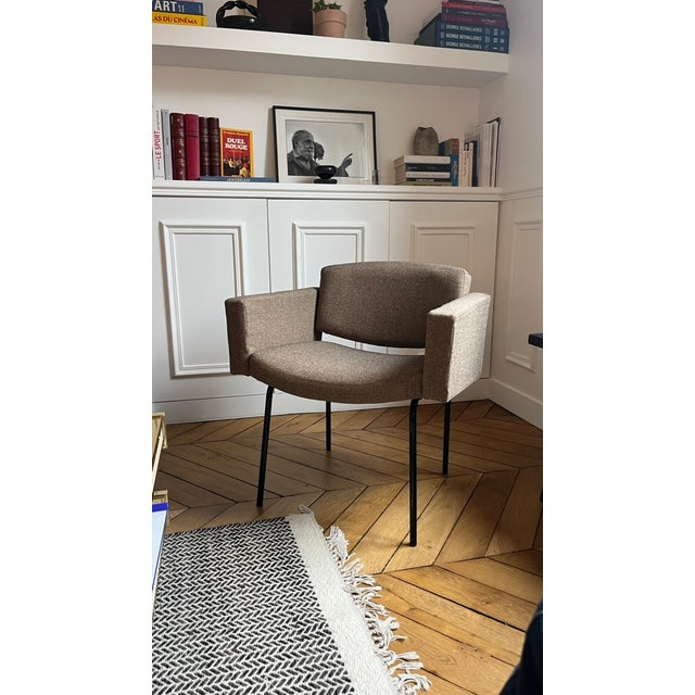 Tan Vintage Armchair by Pierre Guariche for Meurop, 1980s For Sale - Image 8 of 8