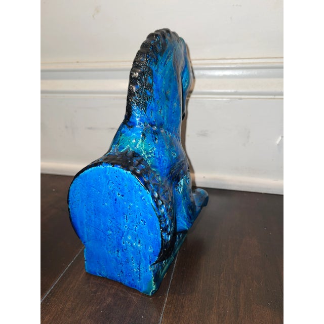 1960s Italian Bitossi Ceramic Tang Horse Sculpture Bookends by Aldo