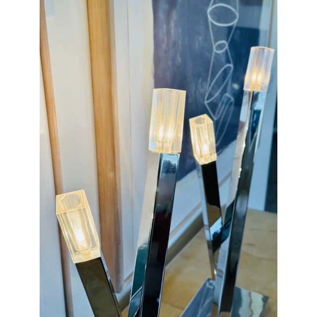 1980’s Frederick Ramond Nickel Plated Lamps - A Pair For Sale - Image 14 of 14