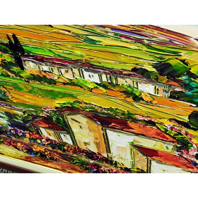 Maya Eventov Tuscan Scene Original Acrylic Painting on Canvas Landscape Framed For Sale - Image 4 of 8