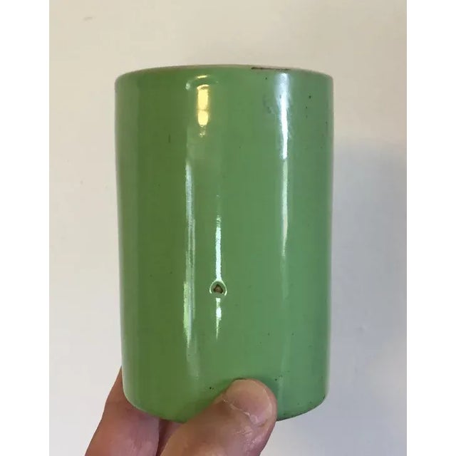 Ceramic Antique 19th Century Chinese Monochrome Porcelain Vase in Bright Green Glaze For Sale - Image 7 of 12