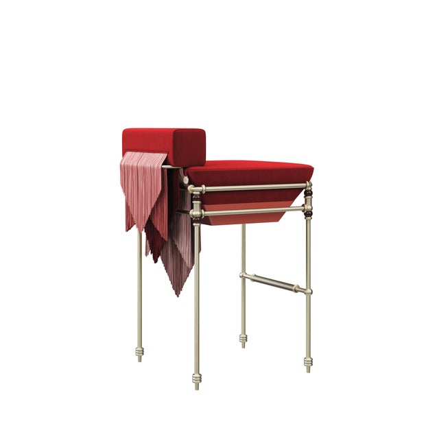 Seraphine Bar Chair with Fringes from Ottiu For Sale - Image 16 of 16