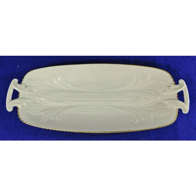Beautiful vintage Lenox Spring Garden Collection ivory bone china with 24 karat gold trim celery dish with handles. Made...