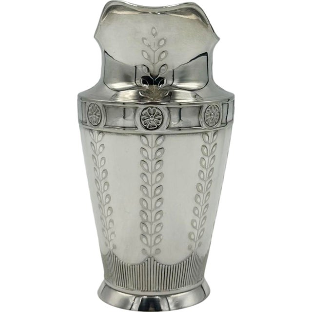 Early 20th Century Antique Pitcher Silverplate Embossed French For Sale - Image 5 of 12