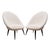 Mid-Century White Wool Armchairs, Set of 2 For Sale