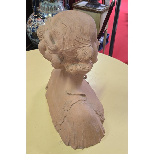 Art Deco Terracotta Female Bust, 1930s For Sale - Image 3 of 6