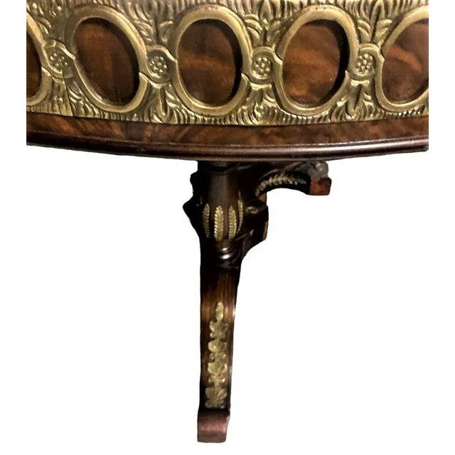 Monumental 19th Century Antique French Empire Dining Table in Burlwood, Satinwood and Mahogany For Sale - Image 4 of 12