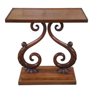 Late 20th Century Baker Furniture McMillen Collection Rosewood Scrolled Accent Table Stand